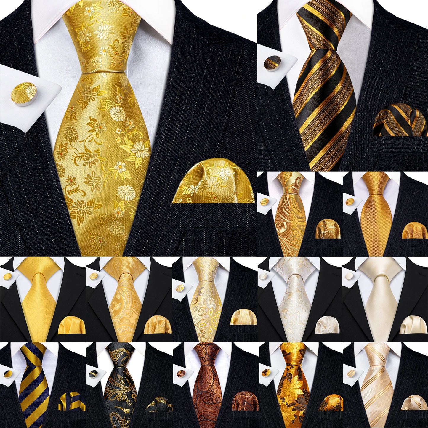 Gold Silk Mens Tie