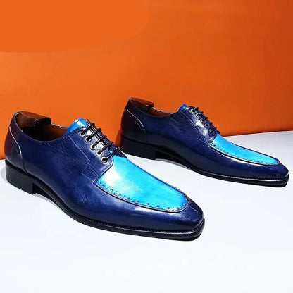 LACE UP BROGUE BLUE BLACK MENS SHOES