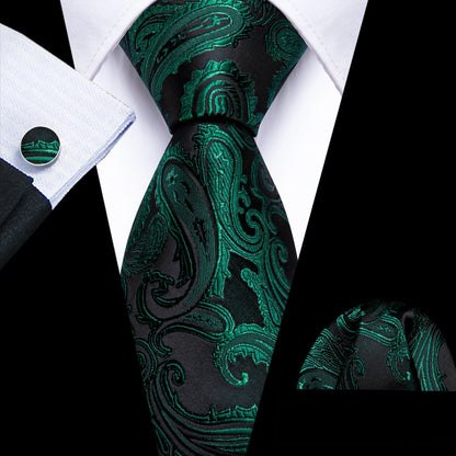 Green Teal Fashion Silk Men Tie