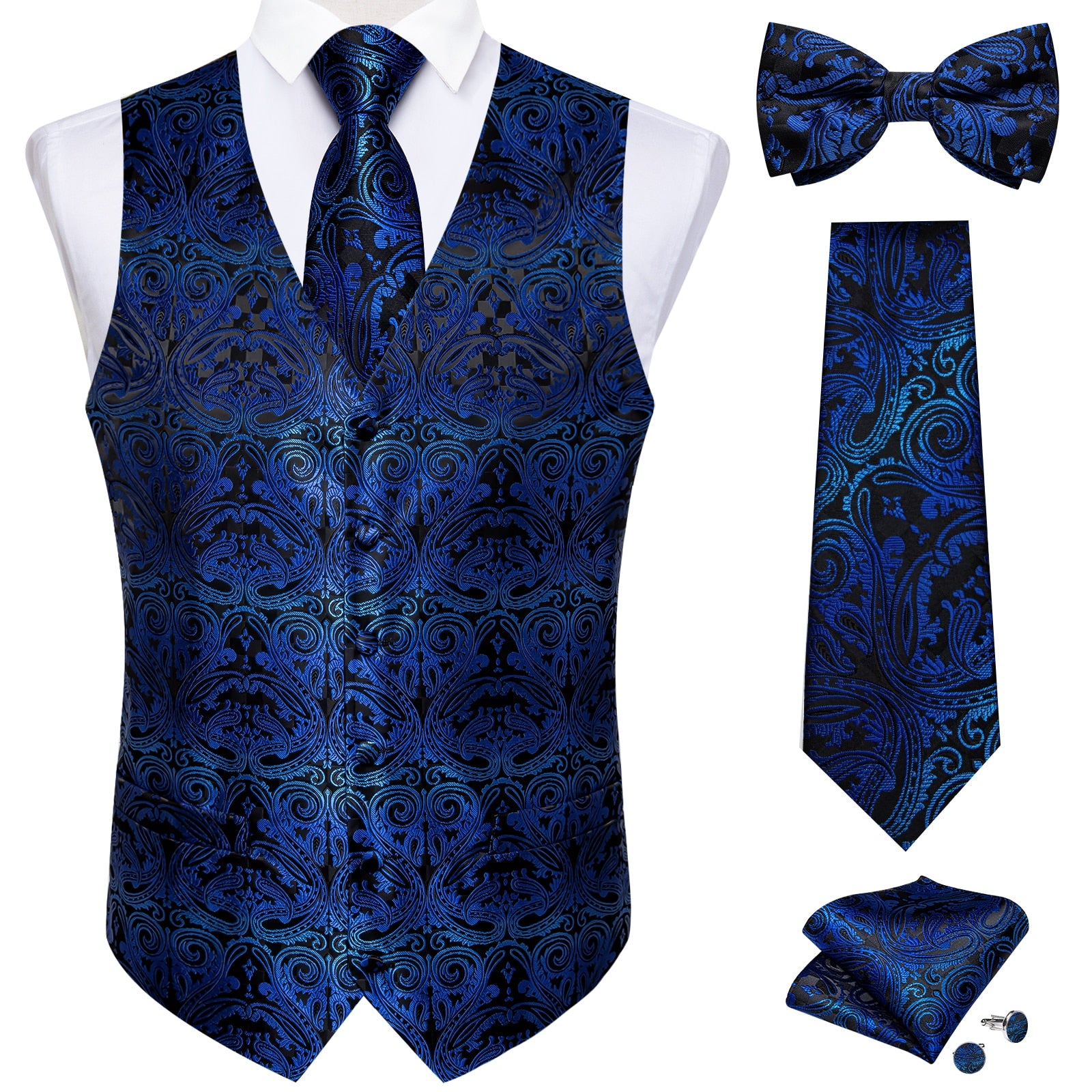 Business Sleeveless Paisley Vest