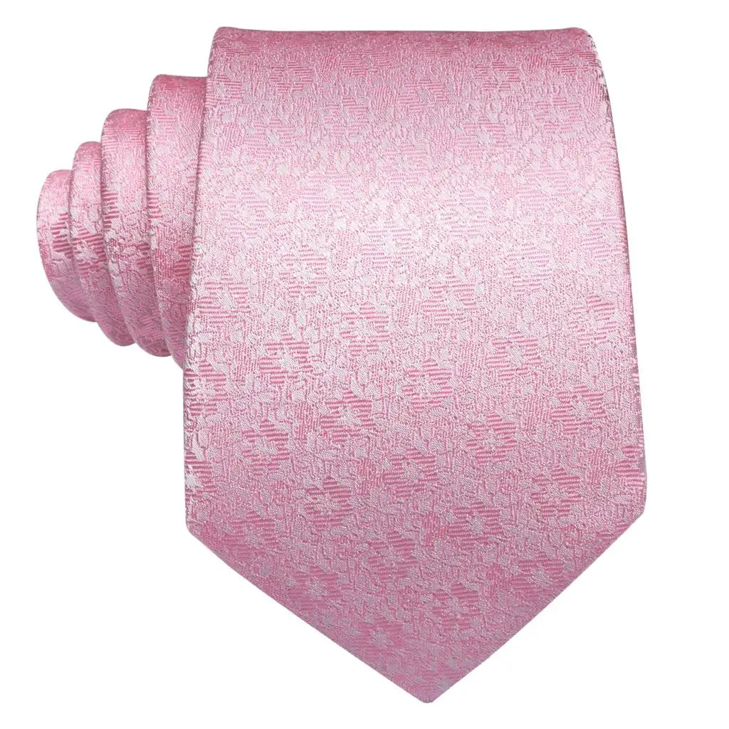 Floral Pink Solid Mens Tie