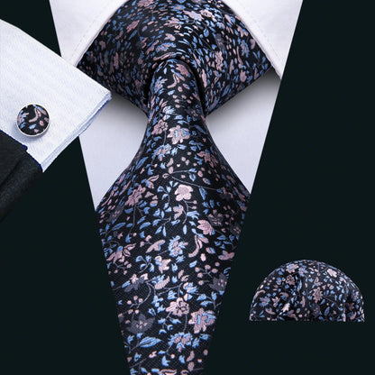 Men Wedding  Brown Floral Silk Tie