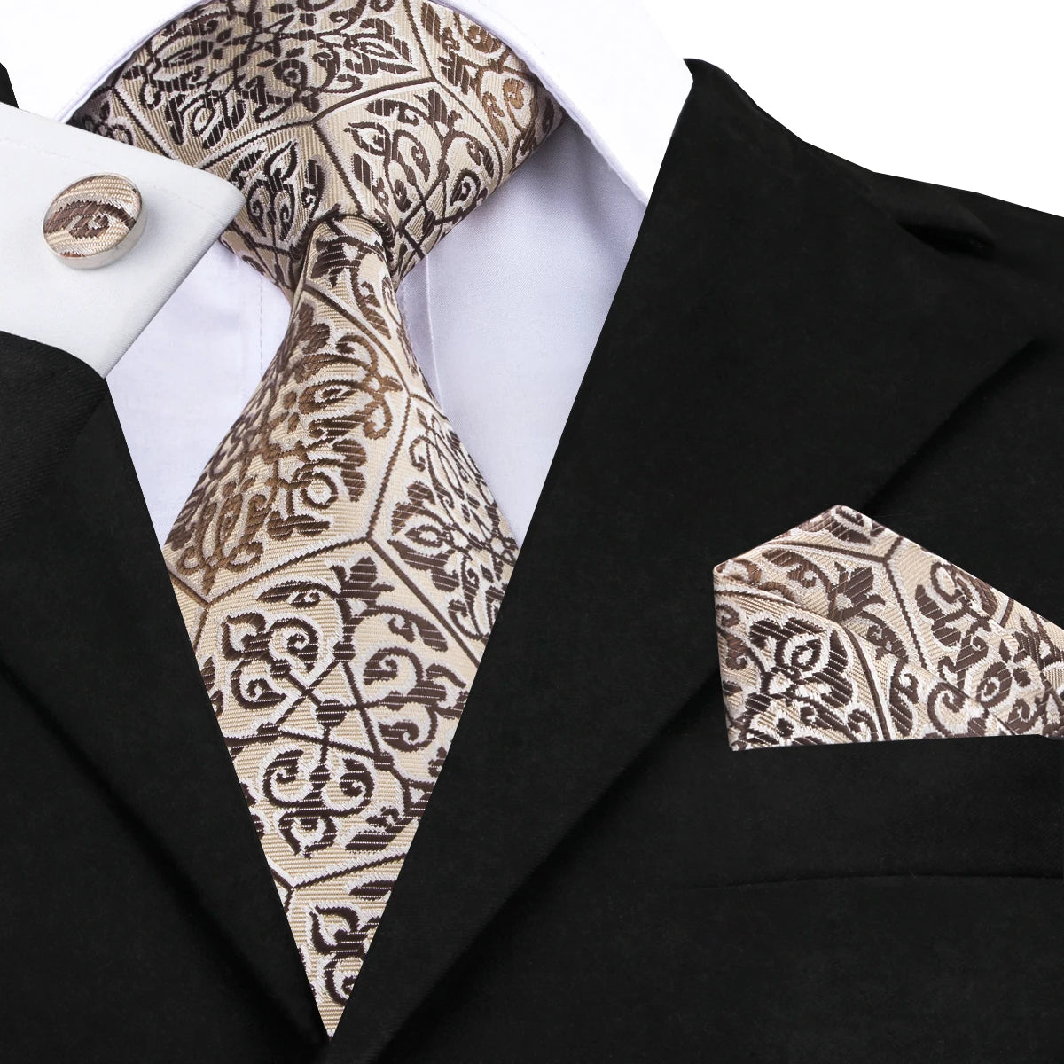 Brown Novelty Silk Tie