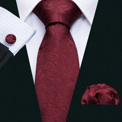 Exquisite Rust Red Silk Ties For Men