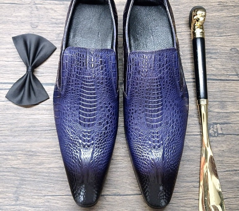 Crocodile Print Loafer Shoes