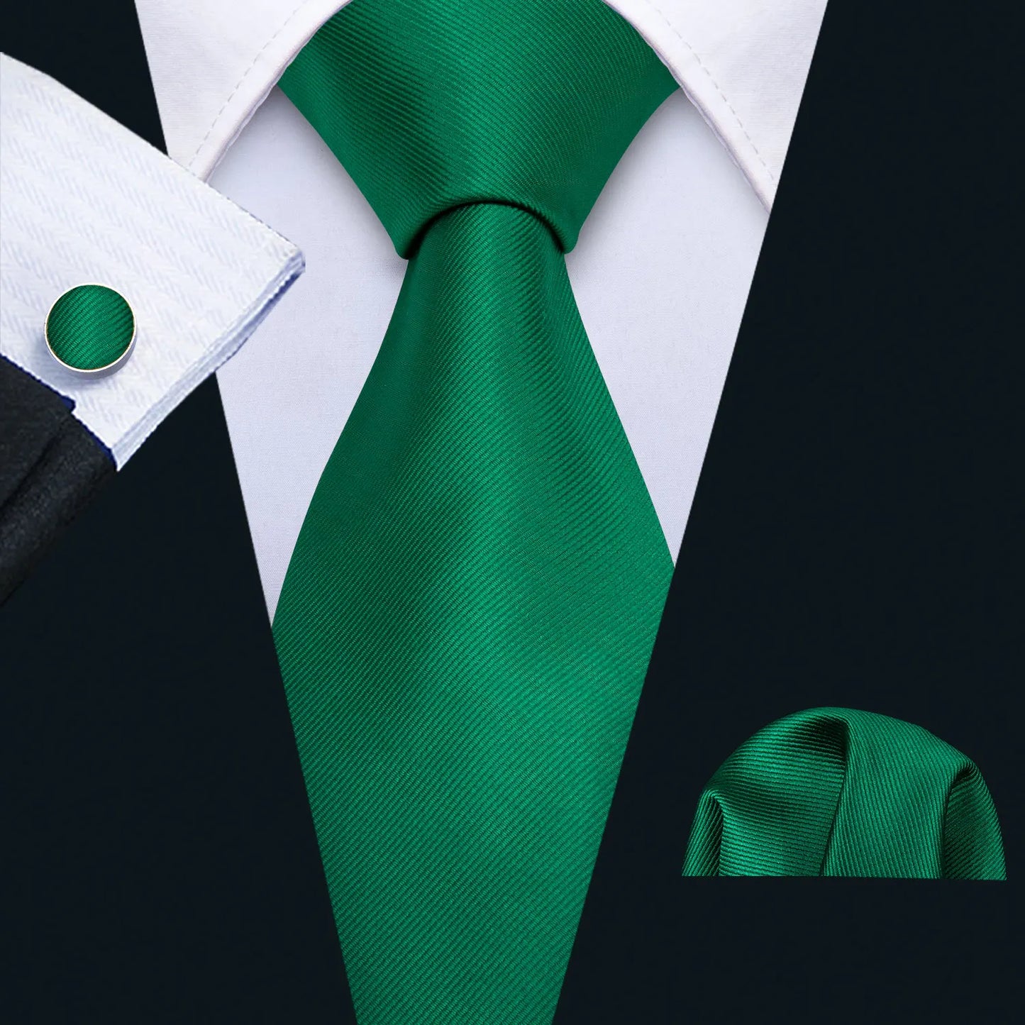 Green Teal Fashion Silk Men Tie