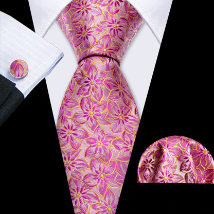 Men Wedding  Brown Floral Silk Tie