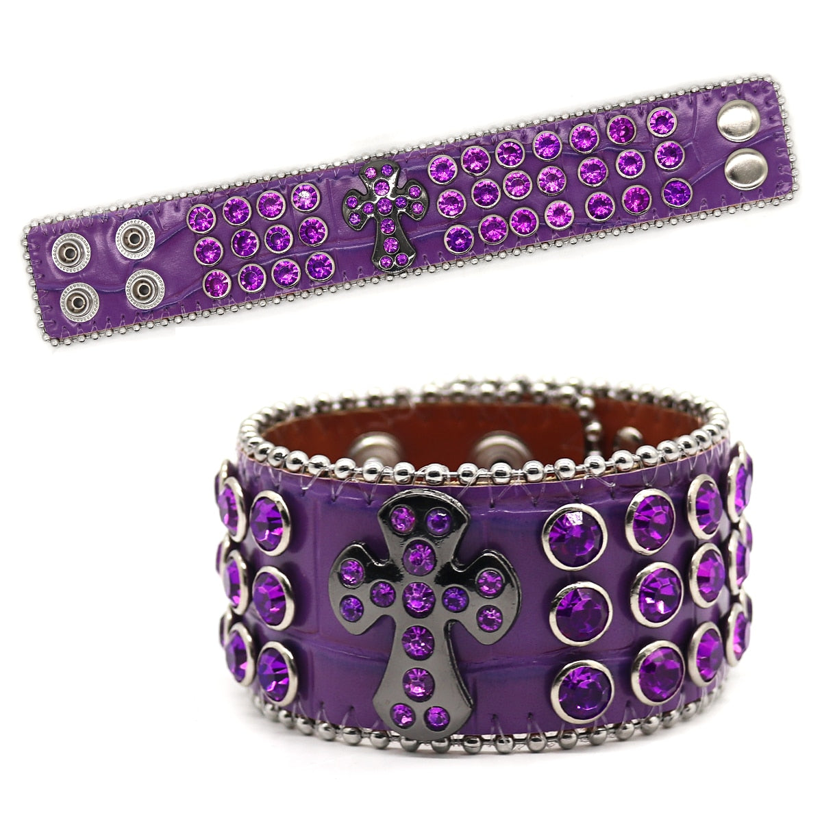 Rhinestone Bracelet Punk