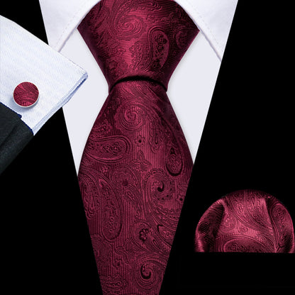 Exquisite Rust Red Silk Ties For Men