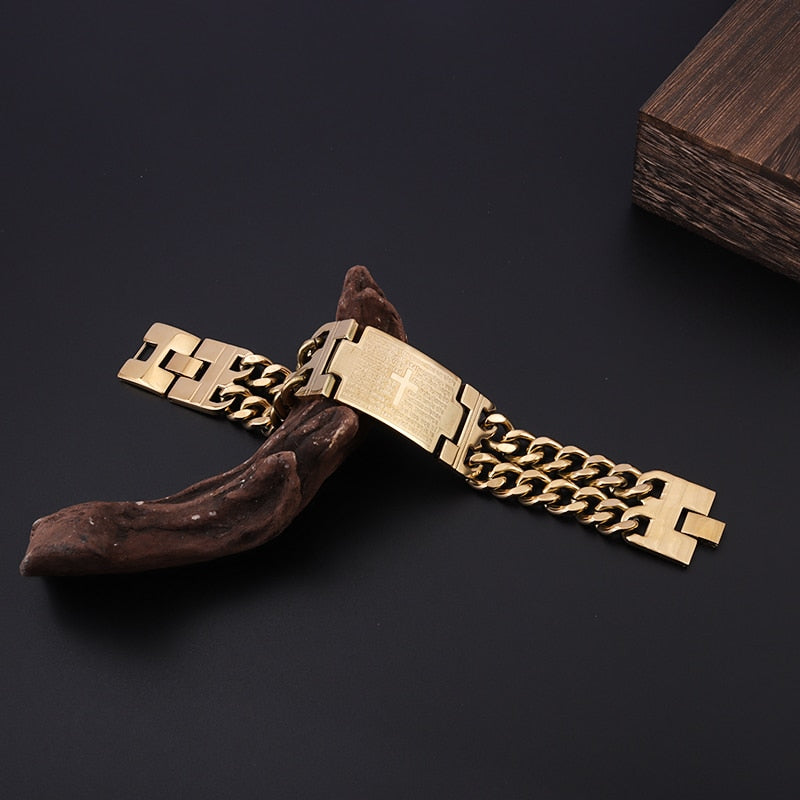 Cross Cuban Chain Bracelet