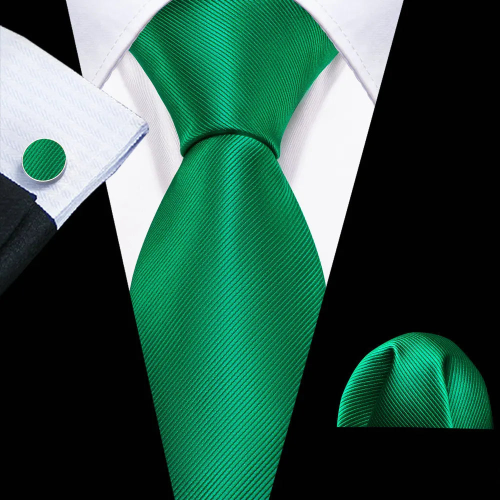 Green Teal Fashion Silk Men Tie