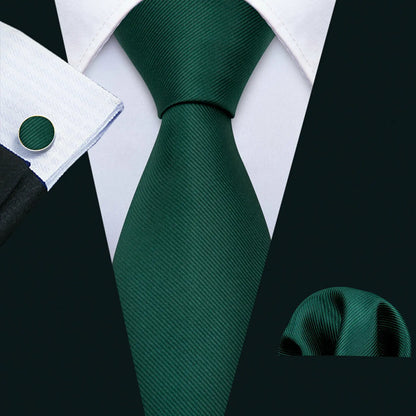 Green Teal Fashion Silk Men Tie