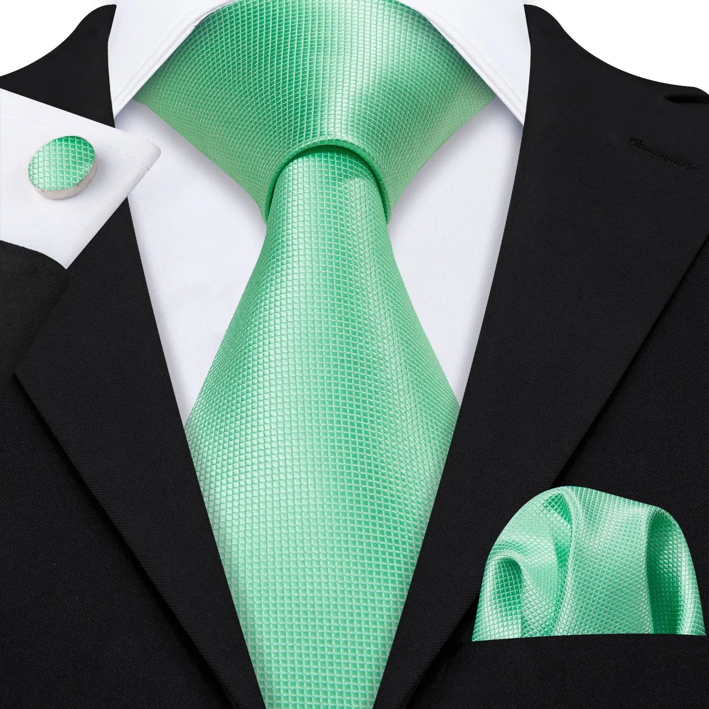 Green Teal Fashion Silk Men Tie