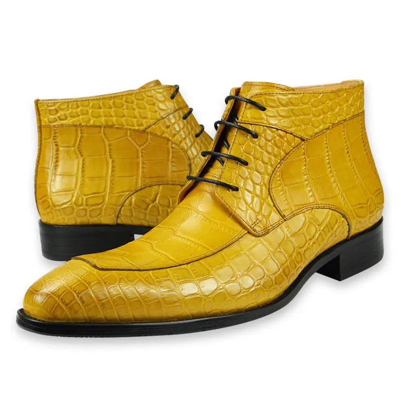 Crocodile Solid Boots Genuine Leather Men Shoe