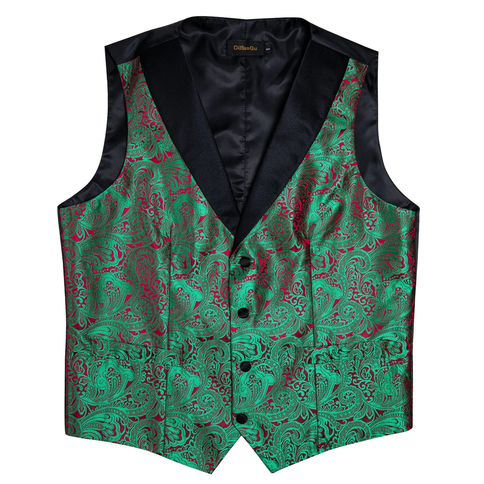 Unique Floral Paisley Vest And Tie Set