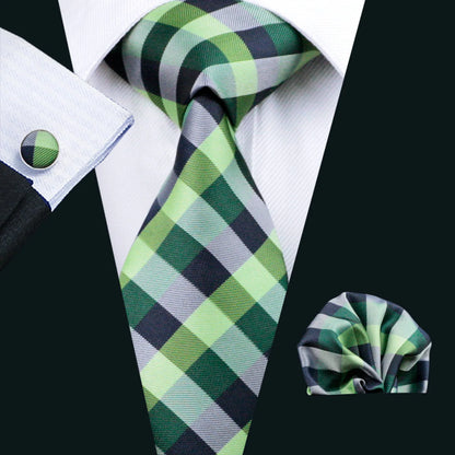 Green Teal Fashion Silk Men Tie