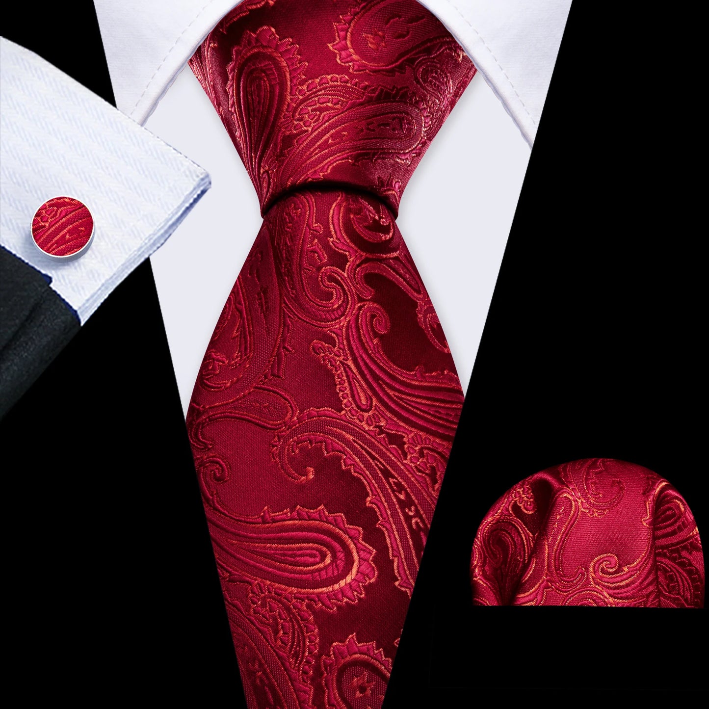 Exquisite Rust Red Silk Ties For Men