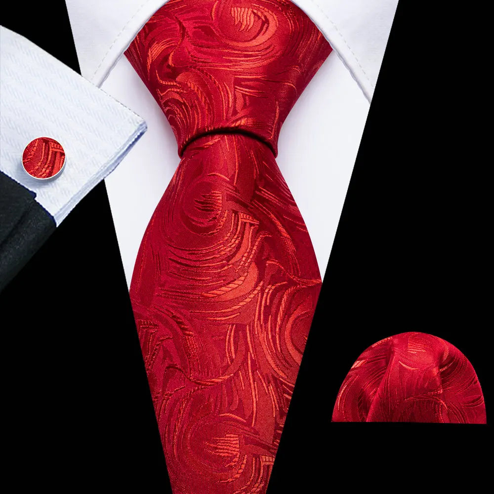 Exquisite Rust Red Silk Ties For Men