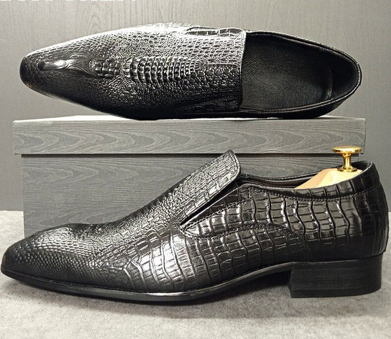 Crocodile Print Loafer Shoes