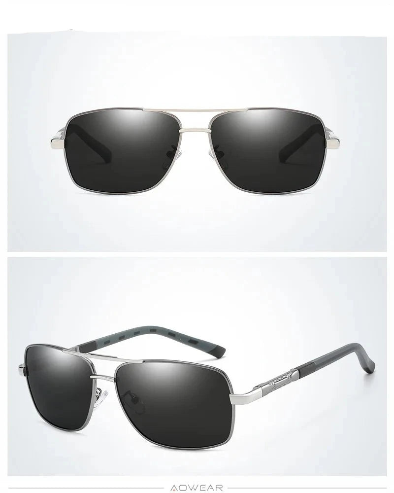 Quality Retro Rectangle UV400 Driving Sunglasses