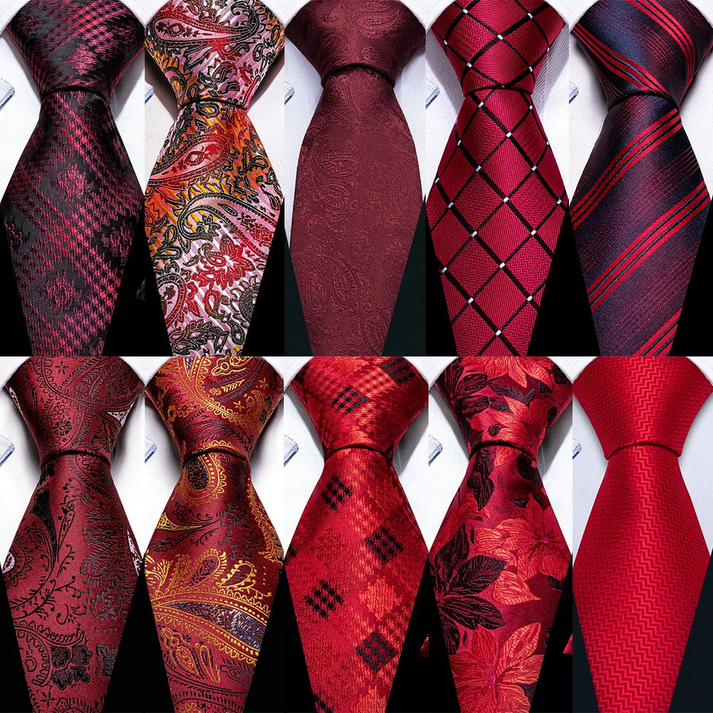 Exquisite Rust Red Silk Ties For Men