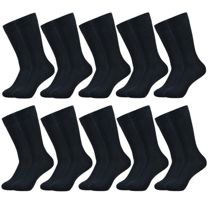 Black Cotton Calf Socks