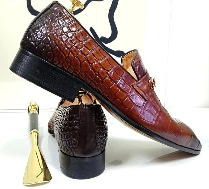 Brown Black Summer Horsebit Shoe For Man