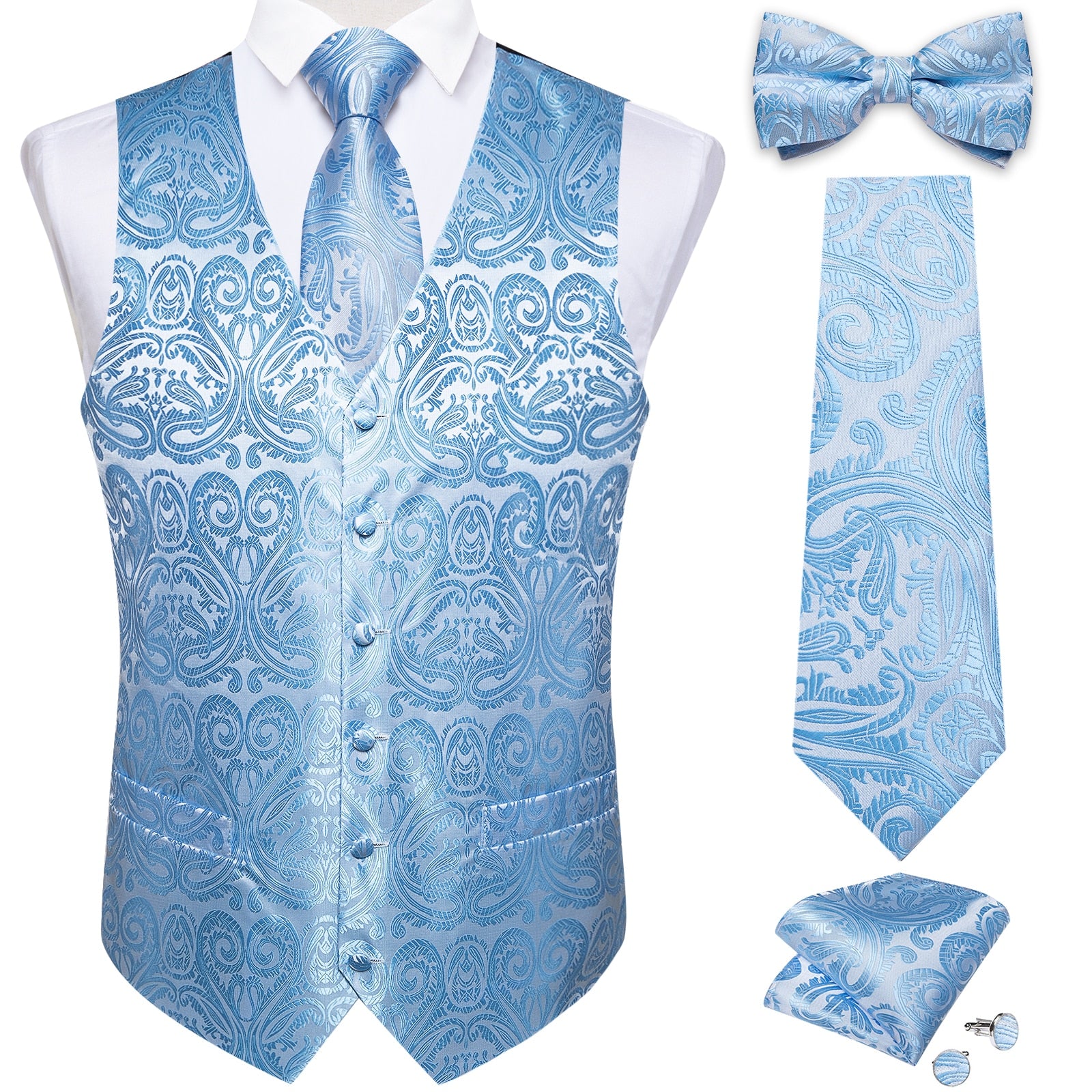 Business Sleeveless Paisley Vest