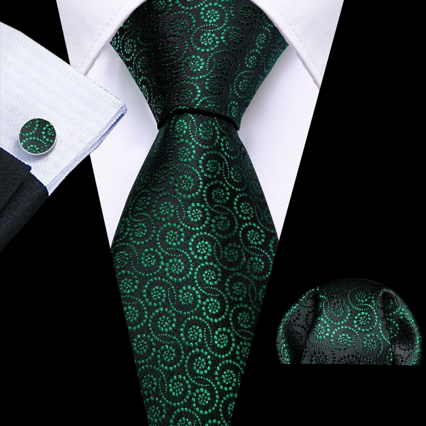 Green Teal Fashion Silk Men Tie