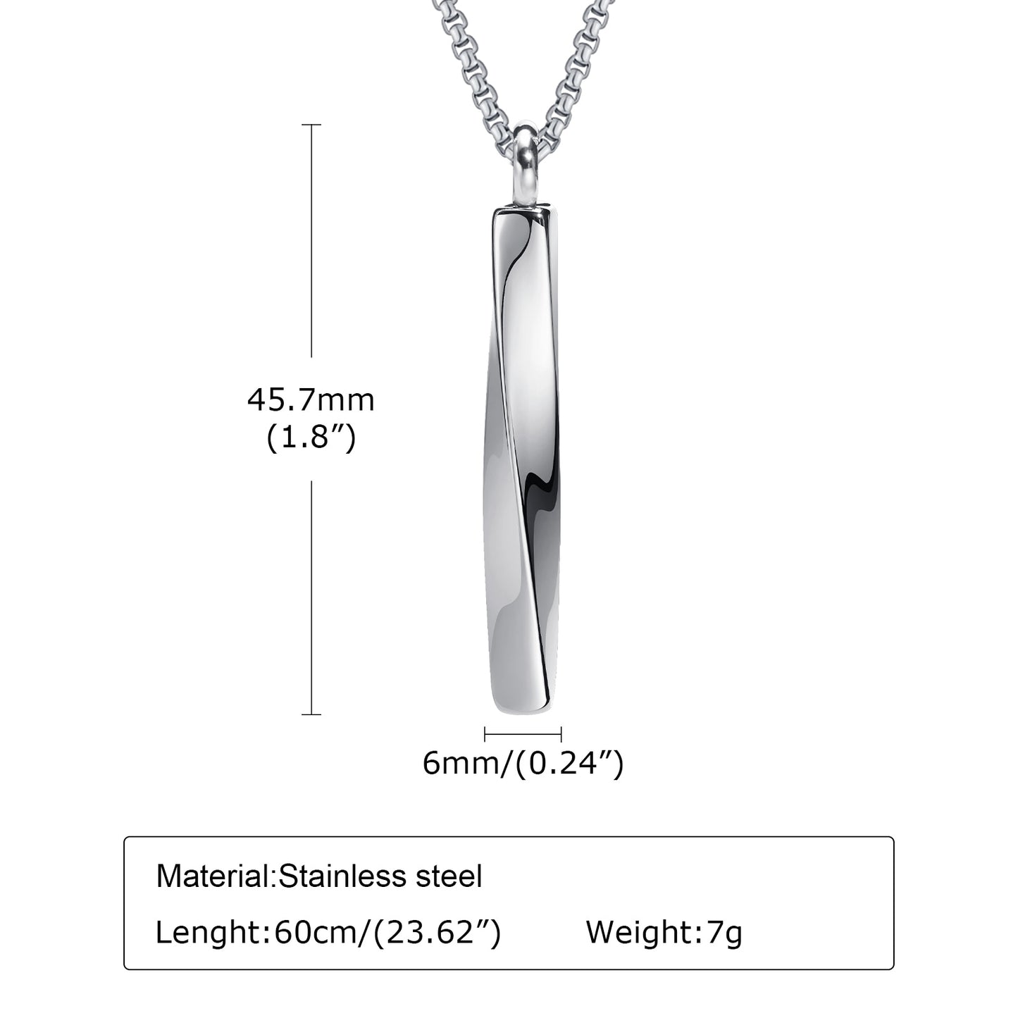 Mobius Bar Pendant Necklaces