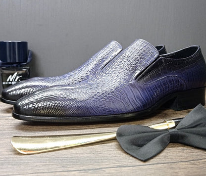 Crocodile Print Loafer Shoes