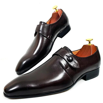 Black Macaron Pointed Toe Men Shoes