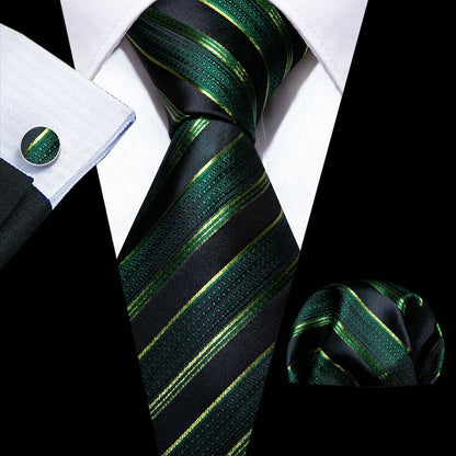 Green Teal Fashion Silk Men Tie