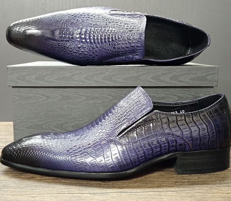 Crocodile Print Loafer Shoes