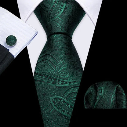 Green Teal Fashion Silk Men Tie