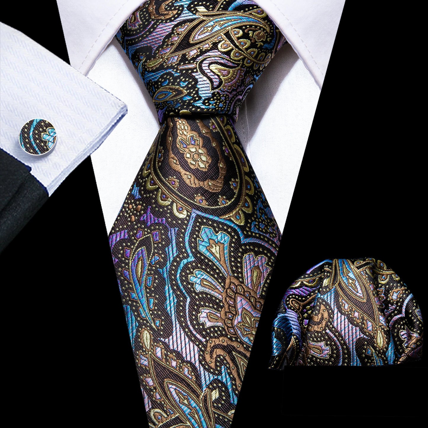 Green Teal Fashion Silk Men Tie