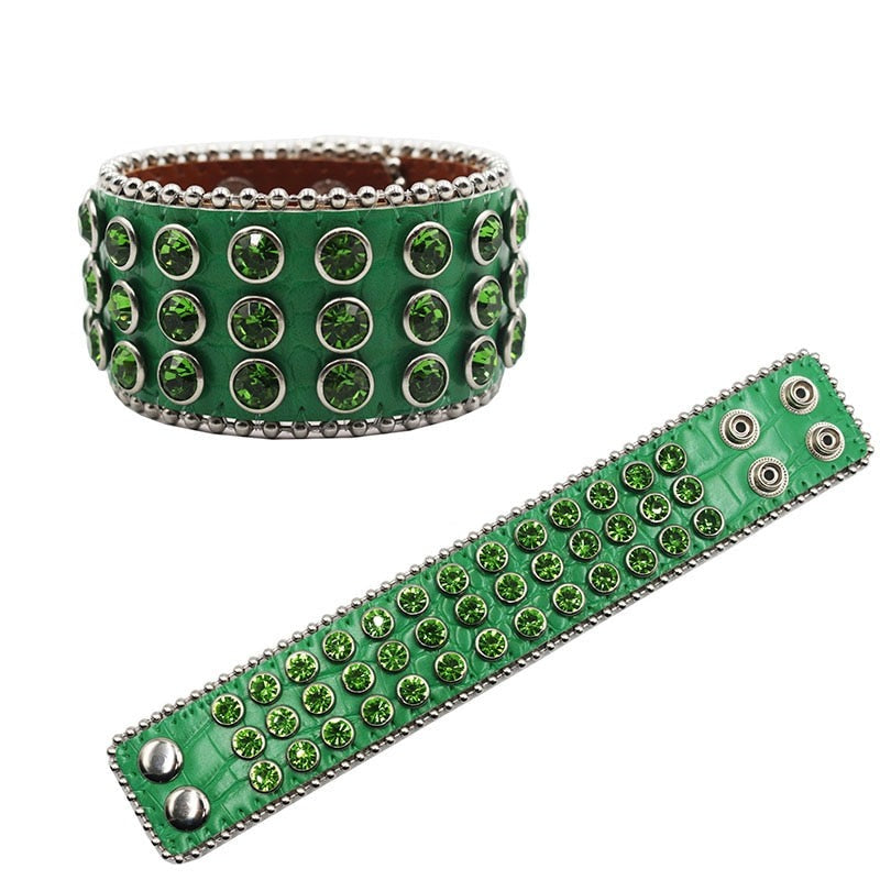 Rhinestone Bracelet Punk