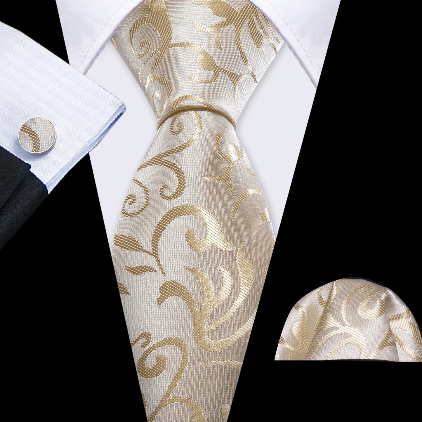 Men Wedding  Brown Floral Silk Tie