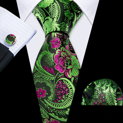 Green Teal Fashion Silk Men Tie