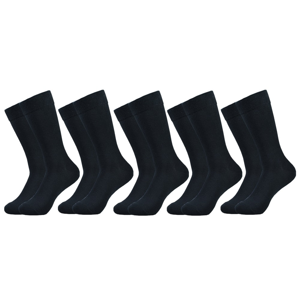 Black Cotton Calf Socks