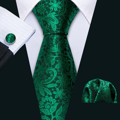 Green Teal Fashion Silk Men Tie