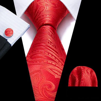 Exquisite Rust Red Silk Ties For Men