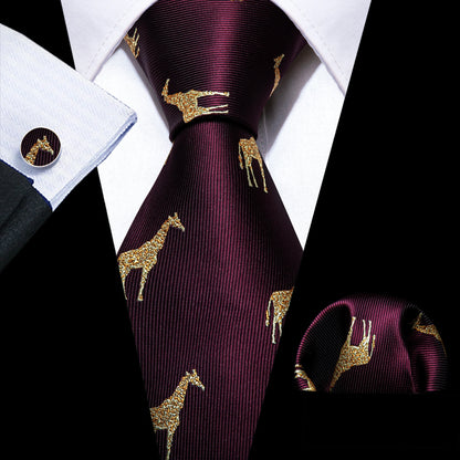 Exquisite Rust Red Silk Ties For Men