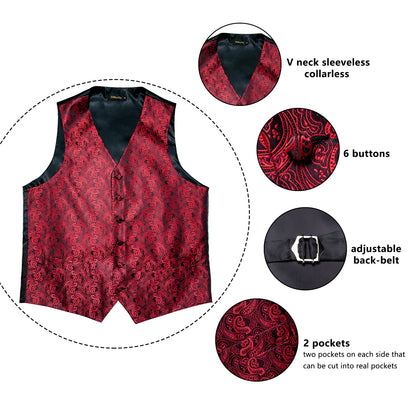 Business Sleeveless Paisley Vest