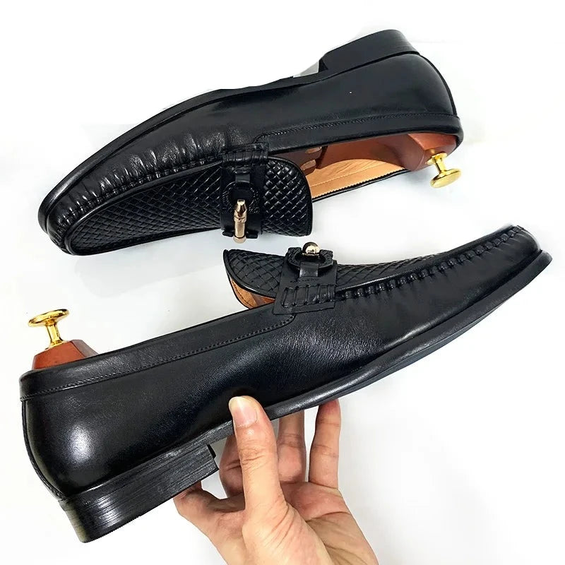 Horsebit Loafers Slip-On Leather Shoes