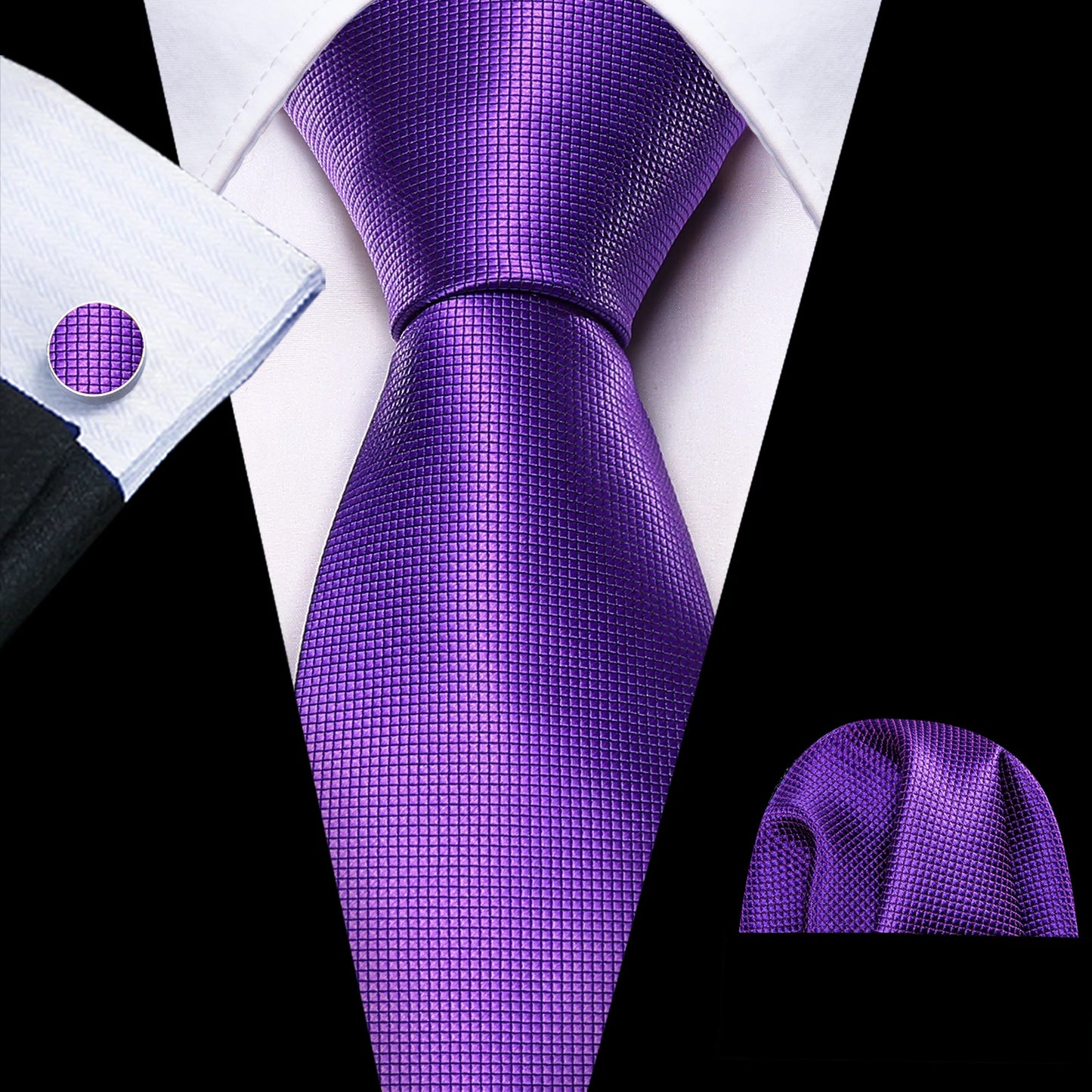 Purple Plaid Men Tie