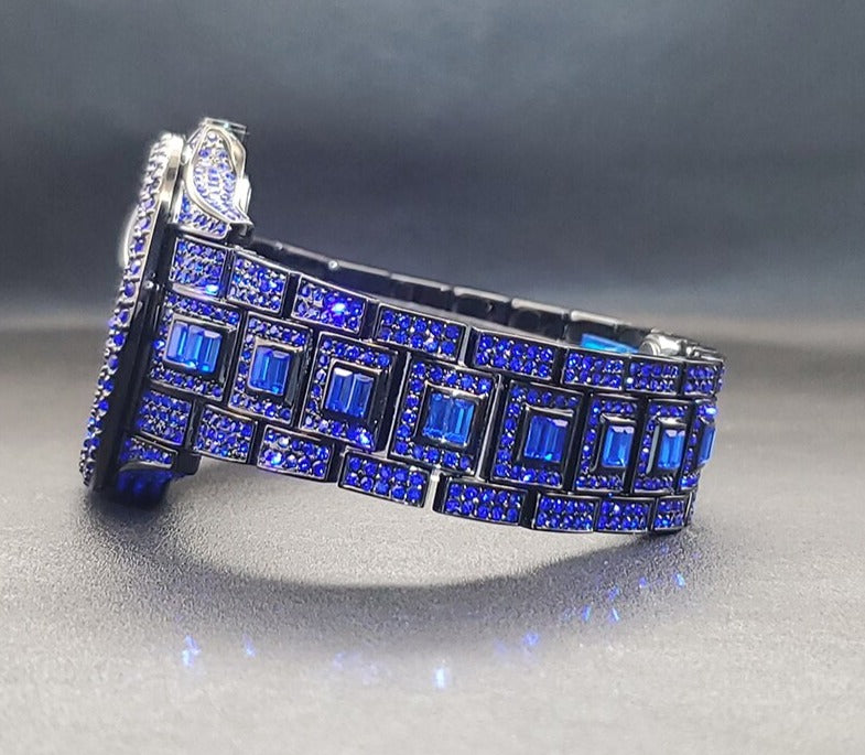 Men Blue Diamond Watch