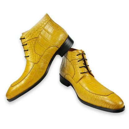 Crocodile Solid Boots Genuine Leather Men Shoe