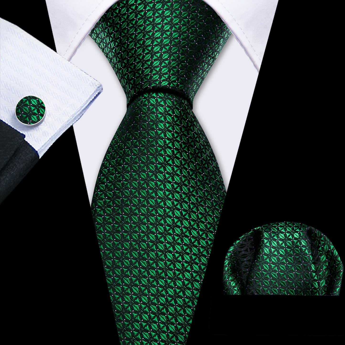 Green Teal Fashion Silk Men Tie