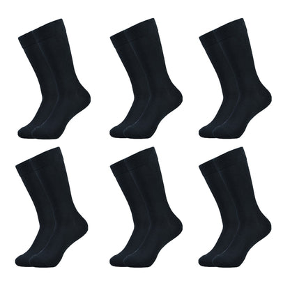 Black Cotton Calf Socks